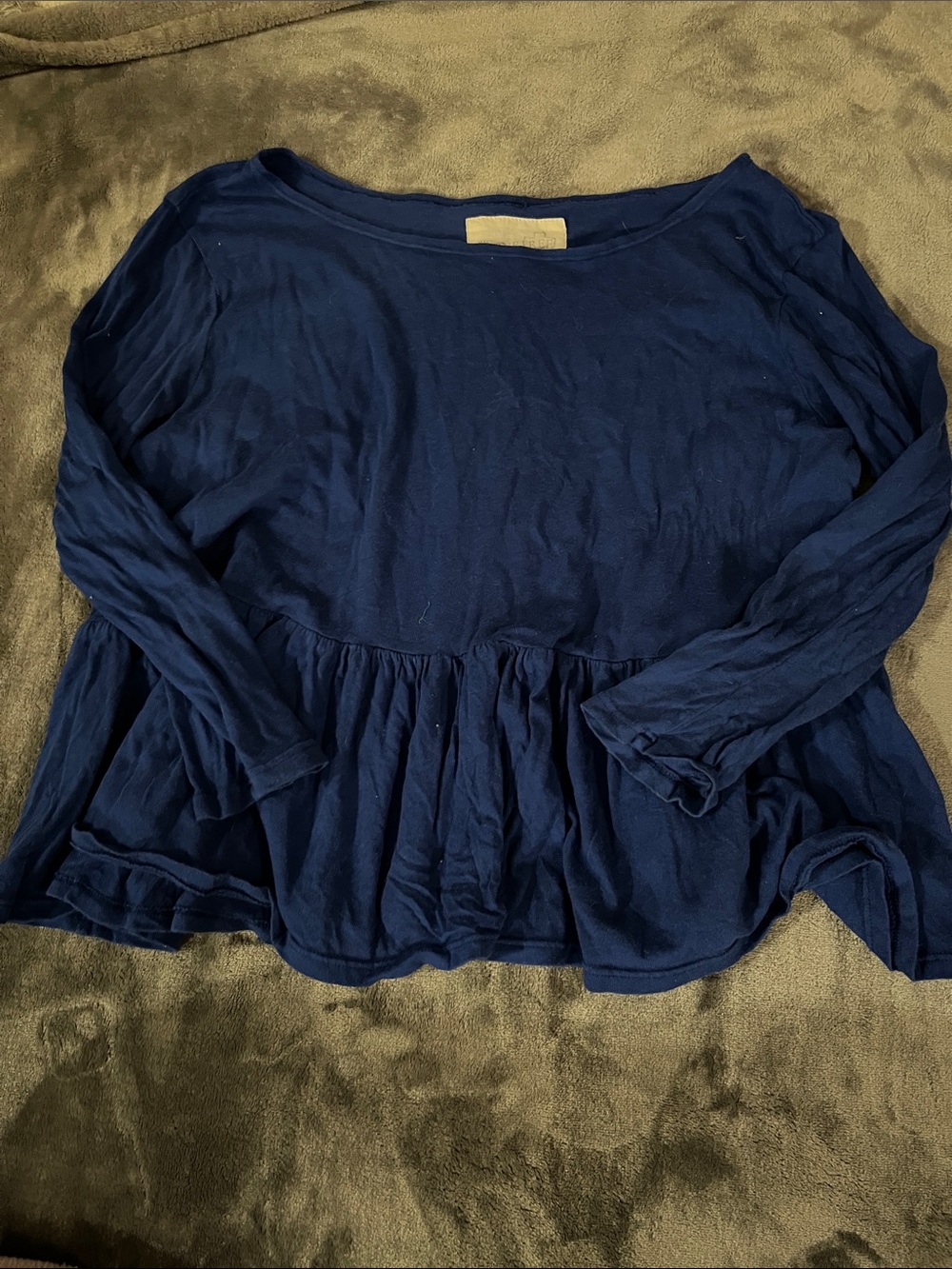 Free People blue cropped peplum tee